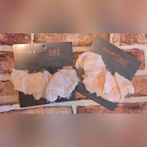 Heritage By Mindy Pink Boho Raw Edge Linen Hair Scrunchie - Pack of 21